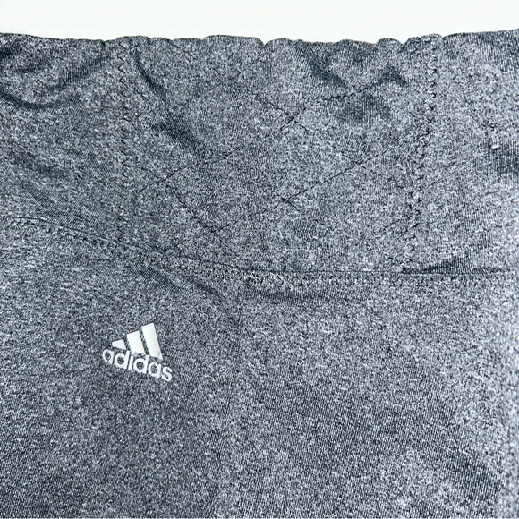 Adidas Pants Womens Medium Gray Activewear Athleisure Elastic Waist Cropped Logo - Picture 4 of 9